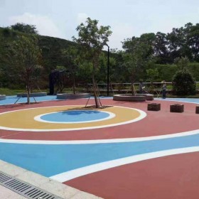 海綿透水地坪 細(xì)粒彩色混凝土 無(wú)砂透水混凝土 施工圖