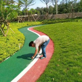 彩色透水混凝土 道路瀝青改色施工、豪軒地坪、免費造價預算